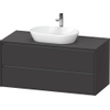 Duravit Ketho.2 Wastafelonderbouwkast - inclusief consoleplaat - met 2 laden - 120x55x56.8cm - met handgrepen antraciet - grafiet supermat SW772044