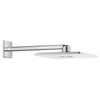 GROHE Rainshower SmartActive 310 Cube Douche de tête - 31cm - 2 types de jets - bras mural 43cm - moon white/chrome SW108082