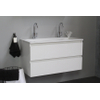 Adema Bella onderkast met acryl wastafel 2 kraangaten 100x55x46cm Wit hoogglans SW398064 Adema Bella onderkast met acryl wastafel 2 kraangaten 100x55x46cm Wit hoogglans SW398064