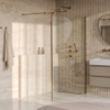 BRAUER Oblivion Inloopdouche - 130x200cm - 30cm zijwand - glascoating - helder glas - geborsteld goud PVD SW1417955