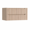 H&R Badmeubelen Juice Meuble sous lavabo - 100x45x50cm - angle droit arrondi - 2 tiroirs - poignée intégrée - chêne Rockford SW1489225