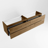 Mondiaz VICA meuble de salle de bains sous-meuble - 200x50x45cm - 4 tiroirs - Découpe double - Chai SW1439330