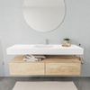 MONDIAZ ALAN 150cm badmeubel onderkast washed oak 2 lades Vrijhangende wastafel cloud midden 1 kraangat kleur talc SW408488 MONDIAZ ALAN 150cm badmeubel onderkast washed oak 2 lades Vrijhangende wastafel cloud midden 1 kraangat kleur talc SW408488