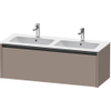 Duravit Ketho.2 Wastafelonderbouwkast - met 1 lade - voor dubbele wastafel - 128x48x44cm - met greep antraciet - basalt mat SW772055