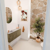 Mondiaz JOYA-DLUX 90cm toiletmeubel - kleur Dusk - Wastafel FAYE positie Links 1 kraangat kleur Glace. SW1423203