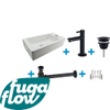 FugaFlow Eccelente Sobrado Badkamer Fonteinset - rechts - 1 kraangat - fonteinkraan mat zwart - wit - Black Friday - SW1124057