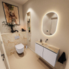 MONDIAZ TURE-DLUX Meuble toilette - 80cm - Cale - EDEN - vasque Frappe - position centrale - sans trou de robinet SW1102670