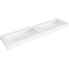 Mondiaz AVON wastafel - 95x46x12cm - dubbele wasbak - zonder kraangat - talc (wit) SW857243