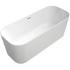 Villeroy & Boch finion kunststof - vrijstaand duobad quaryl ovaal - 170x70x48cm - inclusief push to open afvoerplug + overloop chroom/wit - wit chroom SW106598
