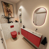 MONDIAZ TURE-DLUX Meuble toilette - 120cm - Fire - EDEN - vasque Ostra - position droite - sans trou de robinet SW1104877