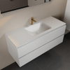 Mondiaz Aivy badmeubelset - 120x45x50cm - 1 kraangat - 1 wasbak talc Solid surface - Midden - 2 lades - Met spiegel - MDF Talc SW892299