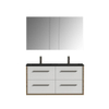 Tiger Boston Badkamermeubelset 120cm Chalet eik / Hoogglans wit met spiegelkast. matzwarte polybeton wastafel en RVS geborstelde grepen SW106793 Tiger Boston Badkamermeubelset 120cm Chalet eik / Hoogglans wit met spiegelkast. matzwarte polybeton wastafel en RVS geborstelde grepen SW106793