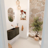 Mondiaz JOYA 83.2cm toiletmeubel - ronding links en rechts kleur Shadow - Wastafel FAYE positie Midden Zonder kraangat kleur Urban. SW1421525