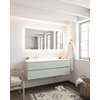 MONDIAZ VICA Ensemble de meuble salle de bain - 150cm - 2 tiroirs - lavabo Cloud gauche - 1 trou de robinet - solid surface gris SW410785