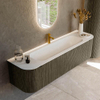 Mondiaz KURVE Ensemble de meubles de salle de bains - 170x46x40cm - 1 tiroir - 2 portes - lavabo solid surface - central - 1 trou de robinet - Shadow SW1414125