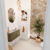 Mondiaz JOYA-DLUX 83.2cm toiletmeubel - ronding links en rechts kleur Dusk - Wastafel FAYE positie Midden 1 kraangat kleur Glace. SW1423179
