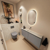 MONDIAZ TURE-DLUX Meuble toilette - 120cm - Smoke - EDEN - vasque Ostra - position centrale - sans trou de robinet SW1105103