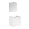 Allibert euro pack ensemble de meubles de salle de bain avec miroir 60x55cm 2 portes blanc brillant SW734389