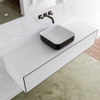 MONDIAZ LAGOM 140cm badmeubel solid surface urban 1 lades Wastafel BINX opzetkom midden zonder kraangat SW409313 MONDIAZ LAGOM 140cm badmeubel solid surface urban 1 lades Wastafel BINX opzetkom midden zonder kraangat SW409313