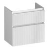 BRAUER Delight Wavy meuble sous-lavabo peu profond 60 2 tiroirs softclose - sans poignée - 1 découpe pour siphon - blanc mat SW1199600