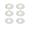 QAZQA Xena spot encastré - set de 6 - 8x8cm - IP44 - rond - blanc mat SW1209721