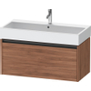 Duravit Ketho.2 Wastafelonderbouwkast - met 1 lade - 98.4x46x44cm - met greep antraciet - noten mat SW773089