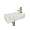 Wiesbaden Mini-Rhea fonteinset – 36x18x9 cm – keramiek wit – kraangat rechts – kraan RVS SW794537