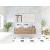 HR badmeubelen Matrix 3D Ensemble meuble de salle de bains 160cm 2 tiroirs sans poignées avec profil de préhension et armoire latérale couleur chêne français SW857123