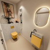 MONDIAZ TURE-DLUX Meuble toilette - 40cm - Ocher - EDEN - vasque Opalo - position droite - 1 trou de robinet SW1104411