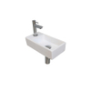 Ink Versus pack lave-mains – 36 x 18 x 9 cm – porcelaine blanc brillant – perçage à gauche – robinet chromé SW493358