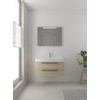 Bruynzeel Bando badmeubelset 90x45cm 1 kraangat 1 wasbak 2 lades met spiegel met softclose Composiet natuur eiken SW383348 Bruynzeel Bando badmeubelset 90x45cm 1 kraangat 1 wasbak 2 lades met spiegel met softclose Composiet natuur eiken SW383348