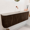 Mondiaz JOYA-DLUX 123.2cm toiletmeubel - ronding links en rechts kleur Walnut - Wastafel FAYE positie Midden Zonder kraangat kleur Opalo. SW1422595