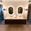 Mondiaz CIRO-DLUX Badkamermeubelset - 190x45x50cm - Solid surface wastafel Glace - 2 wasbak Dubbel - zonder kraangaten - 4 lades - Walnut SW1530137