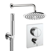 Crosswater MPRO ensemble de douche pluie encastré – douche de tête Ø 20 cm – douchette bâton – 2 leviers – chrome SW1472693