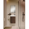 Saniclass Chaci Ensemble meuble lave-mains - 40x55cm - 1 porte - lavabo fontaine en marbre minéral - avec miroir rectangulaire - noyer SW1130174