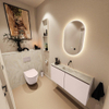 MONDIAZ TURE-DLUX Meuble toilette - 100cm - Rosee - EDEN - vasque Ostra - position centrale - sans trou de robinet SW1105038