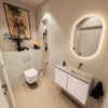 MONDIAZ TURE-DLUX Meuble toilette - 80cm - Rosee - EDEN - vasque Ostra - position droite - sans trou de robinet SW1105046
