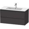 Duravit Ketho.2 Wastafelonderbouwkast - met 2 laden - 101x48x55cm - met grepen antraciet - grafiet supermat SW772029