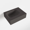 MONDIAZ LEX Opbouwwastafel 40x30x12cm 0 kraangaten wasbak links Solid Surface Dark grey mat SW476506 MONDIAZ LEX Opbouwwastafel 40x30x12cm 0 kraangaten wasbak links Solid Surface Dark grey mat SW476506