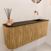 Mondiaz JOYA 101.6cm toiletmeubel - ronding links kleur Oak - Wastafel FAYE positie Rechts Zonder kraangat kleur Urban. SW1421218