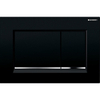Geberit Sigma20 bedieningsplaat - 2-toets spoeling - rechthoekige knoppen - zwart/glans chroom/zwart - dualflush - glans zwart SW61801