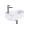 QeramiQ Fuente pack lave-mains – 40 x 21,5 x 12 cm – perçage à gauche – robinet gunmetal – cannelé SW1233030