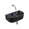 QeramiQ Fuente fonteinset – halfrond – 40x21.5x12 cm – zonder kraangat – chromen kraan – geribbeld SW1233080