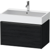 Duravit Ketho.2 Wastafelonderbouwkast - met 1 lade - 78.4x46x44cm - met greep antraciet - eiken zwart mat SW772862