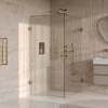 BRAUER Void Carving Cabine de douche - 100x120x200cm - porte battante - revêtement verre - réversible - verre clair - PVD or brossé SW1418088