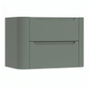 H&R Badmeubelen Juice Meuble sous lavabo - 80x45x50cm - coins arrondis - 2 tiroirs - poignée intégrée - Pétrole mat SW1489324