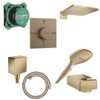 Hansgrohe Raindance e Doucheset - hoofddouche - handdouche - muuraansluitbocht - wandhouder - inbouwdeel - thermostaat - doucheslang - brushed brons SW1208487