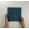 ÉCHANTILLON Terravito Galeno carreau mural - 7.5x15cm - 8.5mm - Rectangulaire - Bleu foncé brillant SW736199
