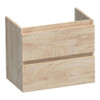 BRAUER Joy meuble sous-lavabo peu profond - 60x39x50cm - 2 tiroirs à fermeture en douceur - sans poignée - 1 découpe pour siphon - Forest Wheat SW1201198