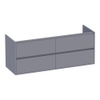 Saniclass New Future wastafelonderkast 140x46x55cm 4 softclose greeploze lades met 2 sifonuitsparingen MDF mat Grijs SW372486 Saniclass New Future wastafelonderkast 140x46x55cm 4 softclose greeploze lades met 2 sifonuitsparingen MDF mat Grijs SW372486